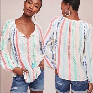 Anthropologie x Payal Pratap Peasant Blouse Size Large